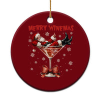 Funny Christmas Wine Ceramic Ornament Santa Feeling Xmas - Wonder Print Shop