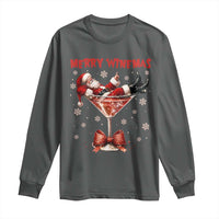 Funny Christmas Wine Long Sleeve Shirt Santa Feeling Xmas - Wonder Print Shop