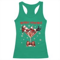 Funny Christmas Wine Racerback Tank Top Santa Feeling Xmas - Wonder Print Shop