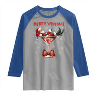 Funny Christmas Wine Raglan Shirt Santa Feeling Xmas - Wonder Print Shop