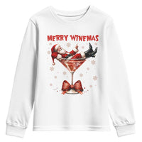 Funny Christmas Wine Youth Sweatshirt Santa Feeling Xmas - Wonder Print Shop