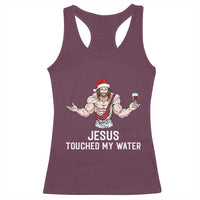 Funny Christmas Wine Racerback Tank Top Jesus Drank Wine - Wonder Print Shop