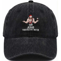 Funny Christmas Wine Washed Cotton Baseball Cap Jesus Drank Wine