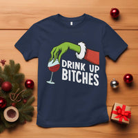 Funny Christmas Wine T Shirt Drink Up Bitches - Wonder Print Shop