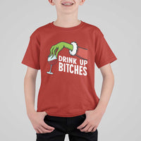 Funny Christmas Wine T Shirt For Kid Drink Up Bitches - Wonder Print Shop