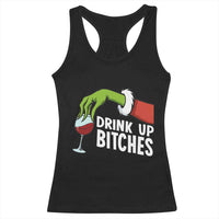 Funny Christmas Wine Racerback Tank Top Drink Up Bitches - Wonder Print Shop