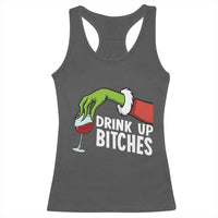Funny Christmas Wine Racerback Tank Top Drink Up Bitches - Wonder Print Shop