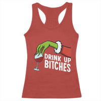 Funny Christmas Wine Racerback Tank Top Drink Up Bitches - Wonder Print Shop