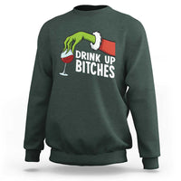 Funny Christmas Wine Sweatshirt Drink Up Bitches - Wonder Print Shop