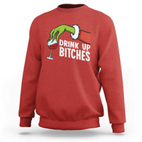 Funny Christmas Wine Sweatshirt Drink Up Bitches - Wonder Print Shop