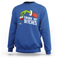 Funny Christmas Wine Sweatshirt Drink Up Bitches - Wonder Print Shop