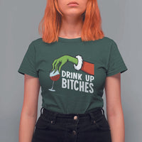 Funny Christmas Wine T Shirt For Women Drink Up Bitches - Wonder Print Shop