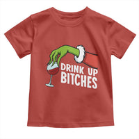 Funny Christmas Wine Toddler T Shirt Drink Up Bitches - Wonder Print Shop