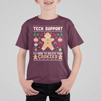 Tech Support Christmas T Shirt For Kid I Am Here To Delete Your Cookies - Wonder Print Shop