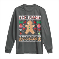 Tech Support Christmas Long Sleeve Shirt I Am Here To Delete Your Cookies - Wonder Print Shop
