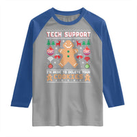 Tech Support Christmas Raglan Shirt I Am Here To Delete Your Cookies - Wonder Print Shop