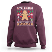 Tech Support Christmas Sweatshirt I Am Here To Delete Your Cookies - Wonder Print Shop