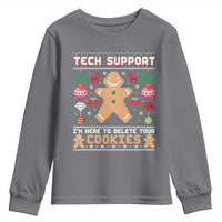Tech Support Christmas Youth Sweatshirt I Am Here To Delete Your Cookies - Wonder Print Shop