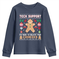 Tech Support Christmas Youth Sweatshirt I Am Here To Delete Your Cookies - Wonder Print Shop