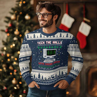 Tech Support Xmas Ugly Christmas Sweater Tech The Halls With Cooking Cheer - Wonder Print Shop