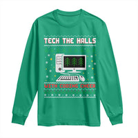Tech Support Christmas Long Sleeve Shirt Tech The Halls With Cooking Cheer - Wonder Print Shop