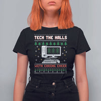 Tech Support Christmas T Shirt For Women Tech The Halls With Cooking Cheer - Wonder Print Shop