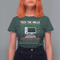 Tech Support Christmas T Shirt For Women Tech The Halls With Cooking Cheer - Wonder Print Shop
