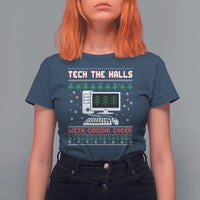 Tech Support Christmas T Shirt For Women Tech The Halls With Cooking Cheer - Wonder Print Shop