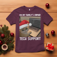 Funny Tech Support Cat Christmas T Shirt - Wonder Print Shop