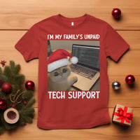 Funny Tech Support Cat Christmas T Shirt - Wonder Print Shop
