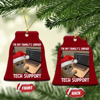 Funny Tech Support Cat Christmas Ceramic Ornament - Wonder Print Shop