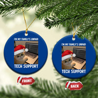 Funny Tech Support Cat Christmas Ceramic Ornament - Wonder Print Shop