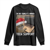 Funny Tech Support Cat Christmas Long Sleeve Shirt - Wonder Print Shop