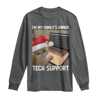 Funny Tech Support Cat Christmas Long Sleeve Shirt - Wonder Print Shop
