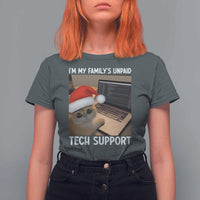 Funny Tech Support Cat Christmas T Shirt For Women - Wonder Print Shop