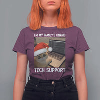 Funny Tech Support Cat Christmas T Shirt For Women - Wonder Print Shop