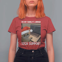Funny Tech Support Cat Christmas T Shirt For Women - Wonder Print Shop