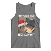 Funny Tech Support Cat Christmas Tank Top - Wonder Print Shop