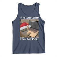 Funny Tech Support Cat Christmas Tank Top - Wonder Print Shop