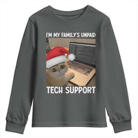 Funny Tech Support Cat Christmas Youth Sweatshirt - Wonder Print Shop
