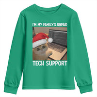 Funny Tech Support Cat Christmas Youth Sweatshirt - Wonder Print Shop