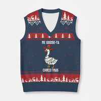 Me Goose Ta V-Neck Knit Sweater Vest Funny Mexican Xmas - Wonder Print Shop