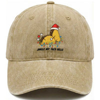 Funny Taco Christmas Washed Cotton Baseball Cap Jingle My Taco Bells