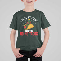 Funny Taco Christmas T Shirt For Kid I Am Just Here For The Ho Ho Tacos - Wonder Print Shop
