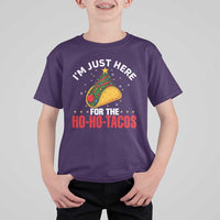 Funny Taco Christmas T Shirt For Kid I Am Just Here For The Ho Ho Tacos - Wonder Print Shop