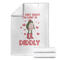 Funny Cowboy Frog Throw Blanket The Only Squat I'm Doin' Is Diddly - Wonder Print Shop