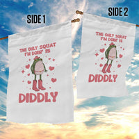 Funny Cowboy Frog Garden Flag The Only Squat I'm Doin' Is Diddly - Wonder Print Shop