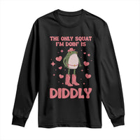 Funny Cowboy Frog Long Sleeve Shirt The Only Squat I'm Doin' Is Diddly - Wonder Print Shop