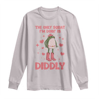 Funny Cowboy Frog Long Sleeve Shirt The Only Squat I'm Doin' Is Diddly - Wonder Print Shop