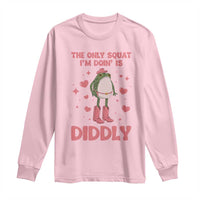 Funny Cowboy Frog Long Sleeve Shirt The Only Squat I'm Doin' Is Diddly - Wonder Print Shop